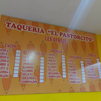 Taquería El Pastorcito menu