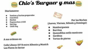 Chios Burger Y Mas menu