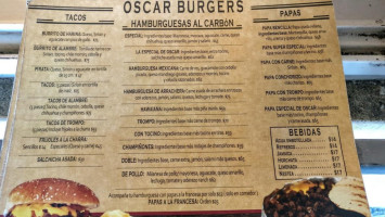 Oscar Burger menu