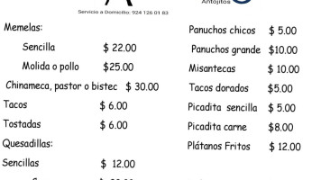 Amordiscos menu