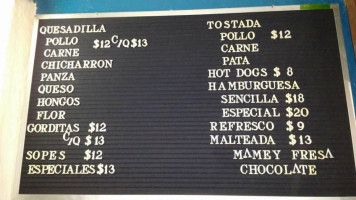 Las Malteadas menu