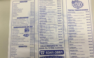 Torteria La Nueva Michoacana menu