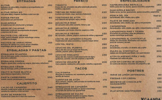 Xcaanda menu