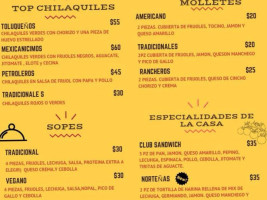 Chavinda Cocina menu