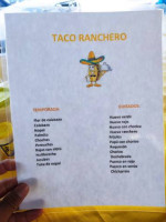 Taco Ranchero menu