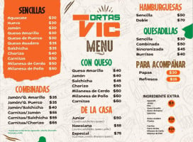 Tortas Vic menu