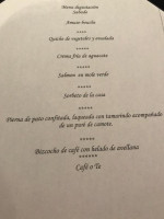 Le Métissage menu