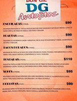 Antojitos Mexicanos menu