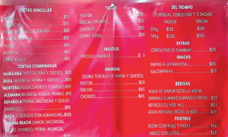 Torta Beach menu