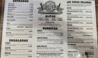 Las Papaz menu