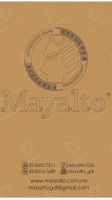 Mayalto menu