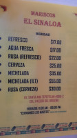 Mariscos El Sinaloa menu