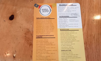 Barra De Barro menu