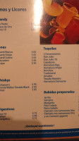 The Anacua menu