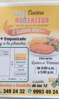 Cocina Los Romeritos menu