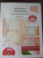 Janambres menu