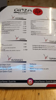 Ginza Ramen Sushi Clavería menu