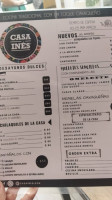 Casa Inés menu