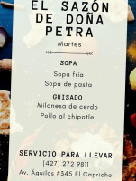 El Sazón De Doña Petra food