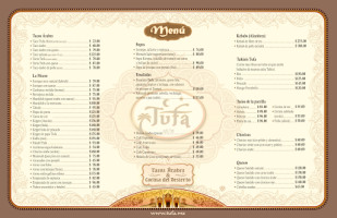 Tufa menu