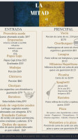 La Mitad Mas Uno menu