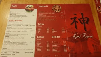 Kami Ramen menu