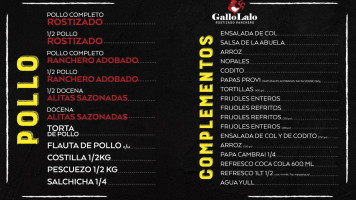 Gallo Lalo menu