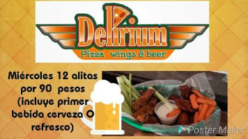 Delirium Pizza Wings food