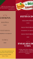 La Mia Lasagna menu