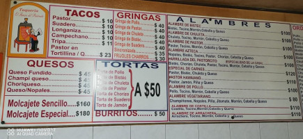 Taqueria El Pastorcito menu