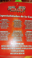 Taco Loco Mixe menu