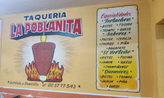 Taquería La Poblanita menu