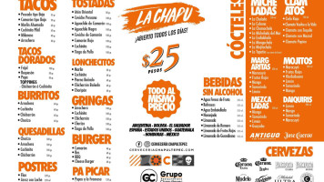 Cervecería Chapultepec menu