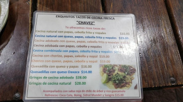 Tacos De Cecina Chávez menu