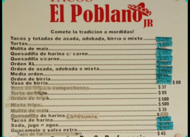 El Poblano Jr menu