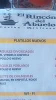 El Rincón Del Abuelo menu