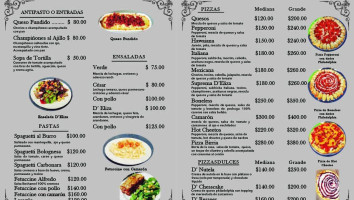 D'eliza Pizza Y Pasta menu