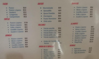 Tacos El King Kong menu