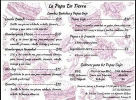 La Papa De Tierra menu