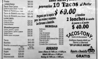 Don Trini menu