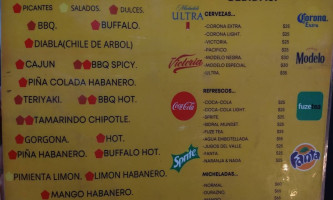 Chek-alitas Las Terrazas menu