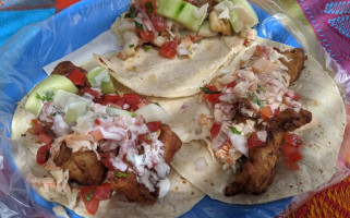 La Paceña Fish Tacos. food