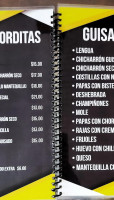 Gorditas Los Arcos menu