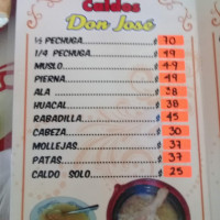 Caldos De Gallina Don José menu