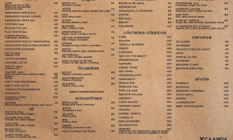 Xcaanda menu