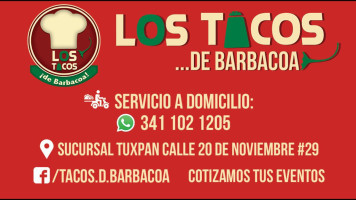 Los Tacos De Barbacoa Tuxpan menu