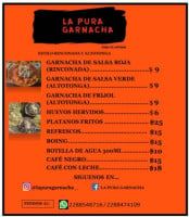 La Pura Garnacha menu