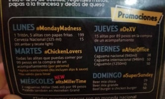 Wingman Forum Tlaquepaque menu