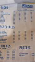 Tacomate menu