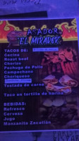 Asador El Mirador menu